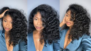 ANOTHER QUICK AND EASY STYLE ON BLOWN OUT NATURAL HAIR  Heatless Curls Latrice M [upl. by Hnahk]