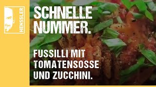 Schnelles PastaRezept Fussilli mit Tomatensoße und Zucchini scharf von Steffen Henssler [upl. by Eybba]