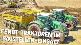 TRAKTOREN von FENDT im BaustellenEinsatz  Maaßen Tiefbau  Caterpillar Bagger [upl. by Aisilef777]