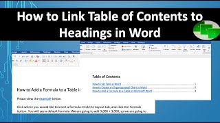 How to Link Table of Contents to Headings in Word [upl. by Esra287]