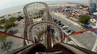 Coney Island Cyclone Roller Coaster POV Front Seat New York City [upl. by Sigfrid272]