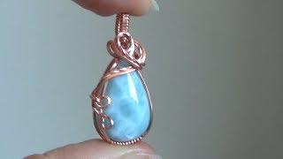 Basic Cabochon Wrap Wire Wrapped Pendant Beginner [upl. by Madelin898]