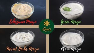 4 types of Eggless Mayonnaise Recipe  Instant Eggless Mayo Dips [upl. by Atelahs558]