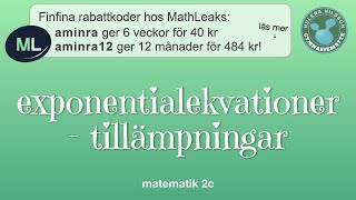 2c 246 tillämpningar på exponentialekvationer [upl. by Nahtahoj96]