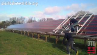 Installation of flexible organic solar cells [upl. by Ihpen]