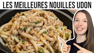 NOUILLES UDON AU POULET ET SAUCE AUX ARACHIDES  HOP DANS LE WOK [upl. by Frants234]