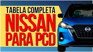 TABELA COMPLETA NISSAN PARA PCD AUTO CARROS PCD [upl. by Adamek186]