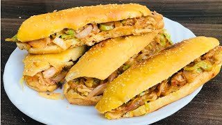 Homemade Hoagie Roll  Sandwich Roll  With Easy Step by cooking with Naila [upl. by Yahsal]