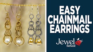 Easy Chainmail Earrings  Jewelry 101 [upl. by Trahurn]