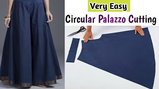 Very Easy Circular Palazzo Pant Cutting and StitchingPlazo Cutting For BeginnersStyle by Radhika [upl. by Naitsirc616]