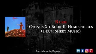 Rush  Cygnus X1 Book II Hemispheres Drum Sheet Music [upl. by Atirat]