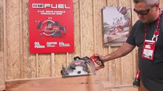 Milwaukee Tool Worm Drive M18 FUEL 714” Rear Handle Circular Saw Demonstration [upl. by Stanfield]