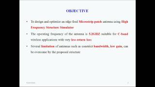 Design of Microstrip patch antenna with edge feed using HFSS [upl. by Zeculon]