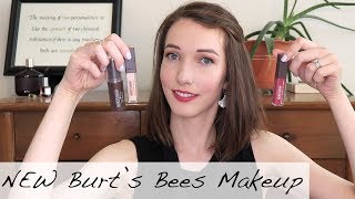 NEW Burts Bees Makeup  Concealer Cream Blush Liquid Lipstick Review  Demo [upl. by Nagaer733]