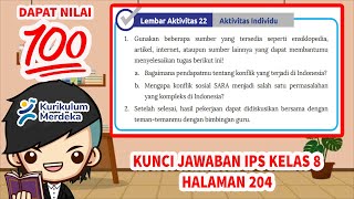 Kunci Jawaban IPS Kelas 8 Halaman 204 Lembar Aktivitas 20 Aktivitas Individu Kurikulum Merdeka [upl. by Dnalloh]