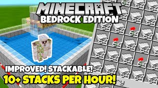 ONE CHUNK IRON FARM  STACKABLE  116 115  Minecraft Bedrock Iron Farm  116064 [upl. by Berenice]