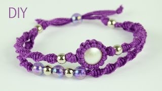 Macrame Double Bracelet  Tutorial [upl. by Steffy]