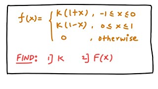 Piecewise density function example in Random variable HINDI [upl. by Hendon]