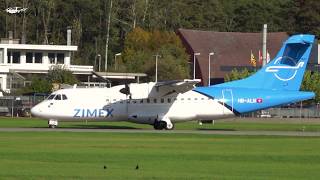 Zimex ATR 42500 Crosswind Landing at Bern [upl. by Ilojne130]