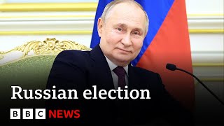 Putin promises gains in Ukraine as he campaigns for reelection  BBC News [upl. by Anevad]