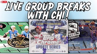 THURSDAY NIGHT SPORTS CARD GROUP BREAKS WITH CHICITY PULLS [upl. by Mossolb42]