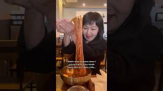 CUTTING MY MOMS NOODLES EVERY TIME SHE TAKES A BITE shorts viral mukbang [upl. by Irrab]