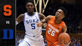 Syracuse vs Duke Basketball Highlight 201819 [upl. by Coad720]