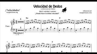 Juego de Piano Velocidad de Dedos ¡7 velocidades Partitura Piano [upl. by Loziram]