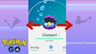 Evolving Clamperl to Huntail and Gorebyss in Pokemon Go [upl. by Krystyna]