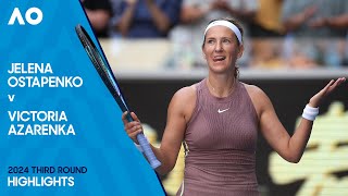 Jelena Ostapenko v Victoria Azarenka Highlights  Australian Open 2024 Third Round [upl. by Lednyk]