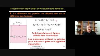 Cours Statique des Fluides Part 2 Conséquences de léquation fondamentale de lhydrostatique [upl. by Wallas]