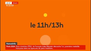 franceinfo  quotLe 11h13hquot Début de la première du 2 septembre 2024 [upl. by Enitsej]