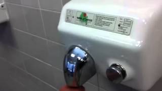 Comparing Excel 76W hand dryer to World Dryer Model A [upl. by Jorey451]