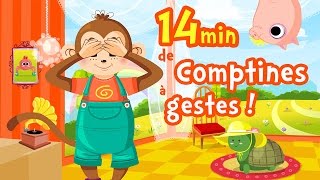 14 min des plus belles Comptines à Gestes Ⓓⓔⓥⓐ Chansons enfants avec paroles [upl. by Ignatius4]