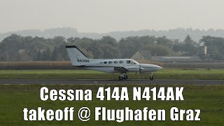 Cessna 414A Chancellor takeoff  Flughafen Graz  N414AK [upl. by Angelina]