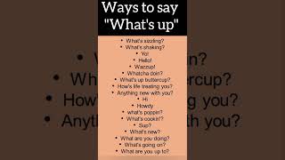 18 ways to say What’s Up‪Other ways to say Hi👋 englishshorts spokenenglish learnenglish [upl. by Haleehs362]