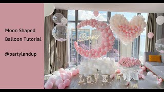 How to make a moon shaped balloon backdrop  Tutorial [upl. by Anovad767]