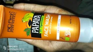 Bio Fresh Papaya De Pigmentation Face Wash With Active Aroma Information And Review In Hindi [upl. by Muraida71]