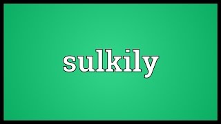 Sulkily Meaning [upl. by Nhaj]