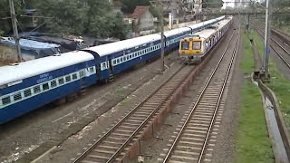 Surya Nagari Express battles in vain with Mumbai Fast Local train [upl. by Ahsini]