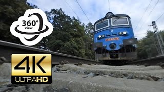 360° camera under freight train 4K [upl. by Fancy175]