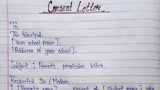 Write an permission letter to the principal from parent  Consent letter in English [upl. by Questa572]