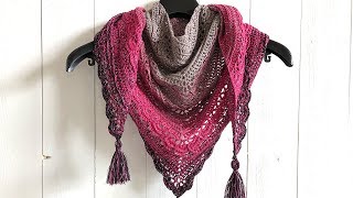 ANA LUCIA SHAWL  FREE TRIANGLE SHAWL CROCHET PATTERN [upl. by Izzy756]