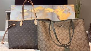 Louis Vuitton Neverfull MM vs Coach City Tote [upl. by Nafis]