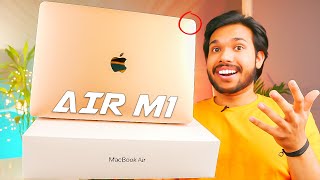 I Bought Apple Macbook Air M1 Gold  UNBOXING [upl. by Esirehs]