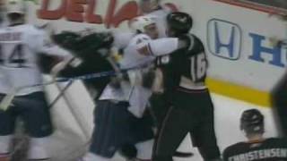 Zack Stortini vs George Parros Mar 27 2009 [upl. by Divan]