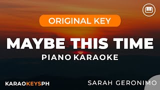 Maybe This Time  Sarah Geronimo Piano Karaoke [upl. by Stringer]