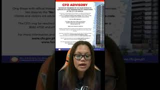 CFO Advisory Notice of Transfer of CFO Main Office effective January 2 2024 at Diliman Quezon City [upl. by Ronile945]