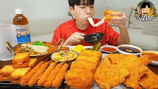 ASMR MUKBANG 직접 만든 대왕 치즈돈까스 먹방 새우튀김 카레 김치 먹방 amp 레시피 Crunchy Cheese Pork Cutlet EATING SOUND [upl. by Artie]