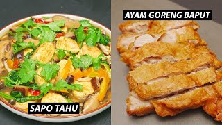 KELUARGA JADI LAHAP  RESEP SAPO TAHU DAN AYAM GORENG BAWANG PUTIH [upl. by Lauzon]